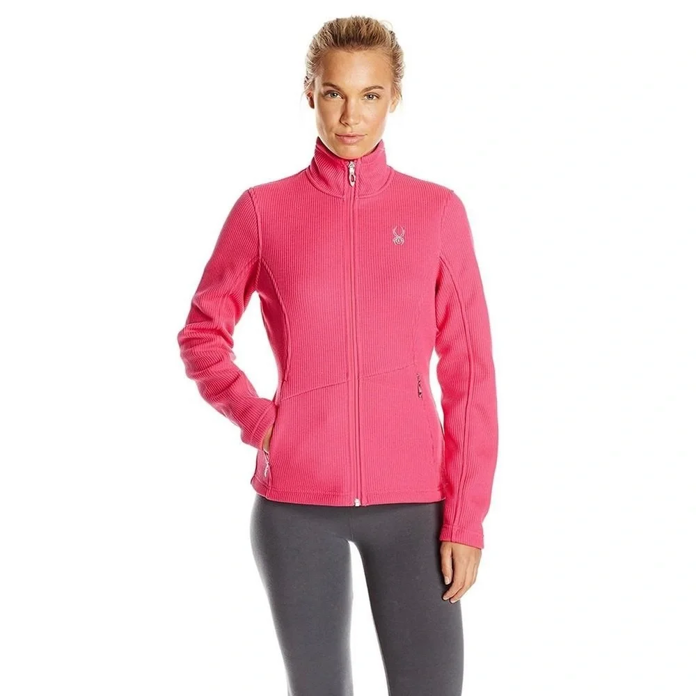 Spyder Core Sweater Fleece Lined Jacket Warm Outdoor Ski Layer Cozy Pink Medium
